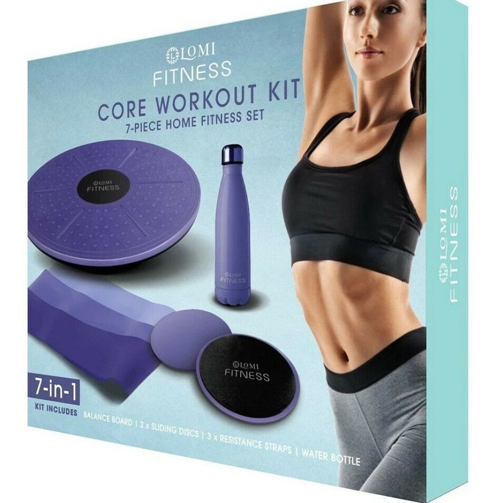 Lomi Fitness Core Workout Kit - Seven-Piece Home Fitness Kit - Saphyre